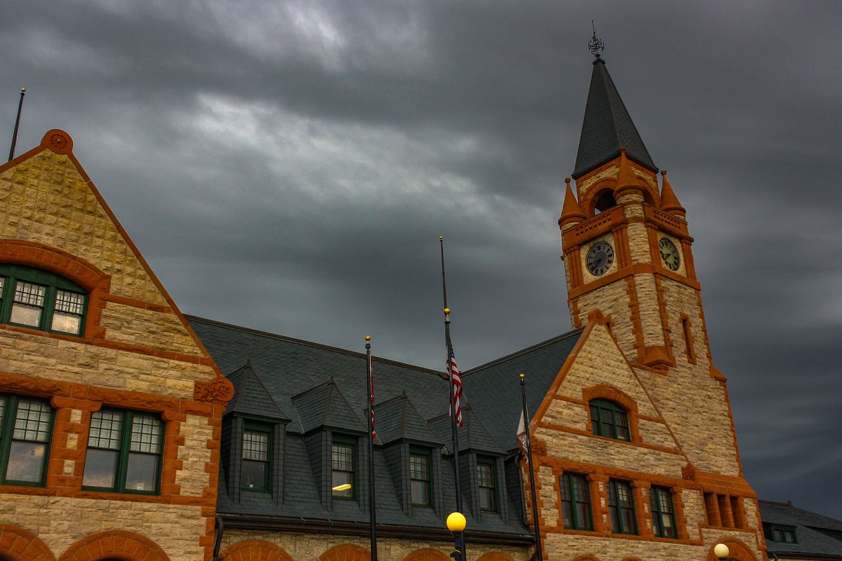 The historic Cheyenne Depot at dusk