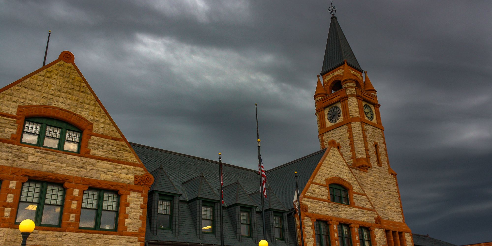 The historic Cheyenne Depot at dusk